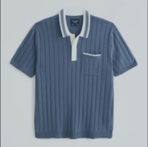 NWT Abercrombie & Fitch Sideline-Style Sweater Polo, Medium, in Light Blue